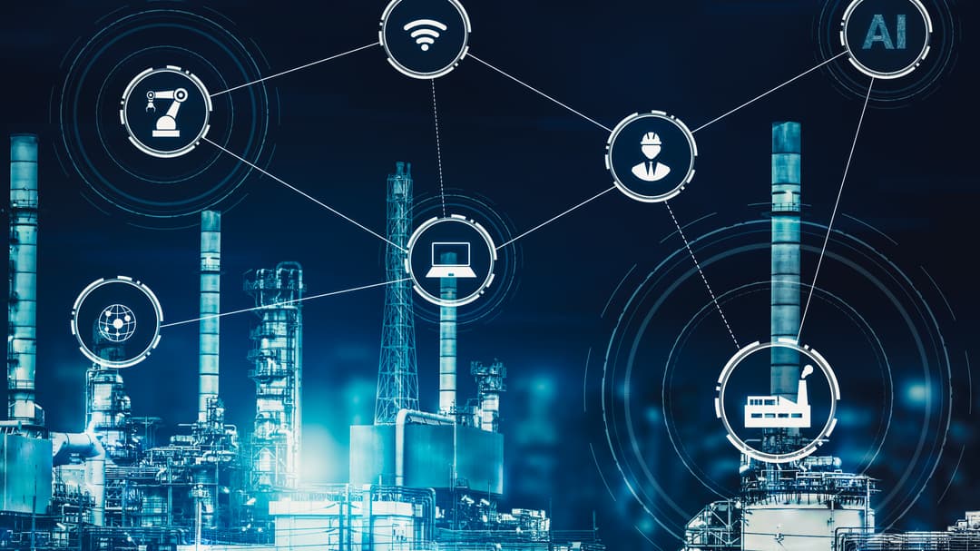 Teknikkoncept för industri 4.0 - Smart fabrik för fjärde industriella revolutionen