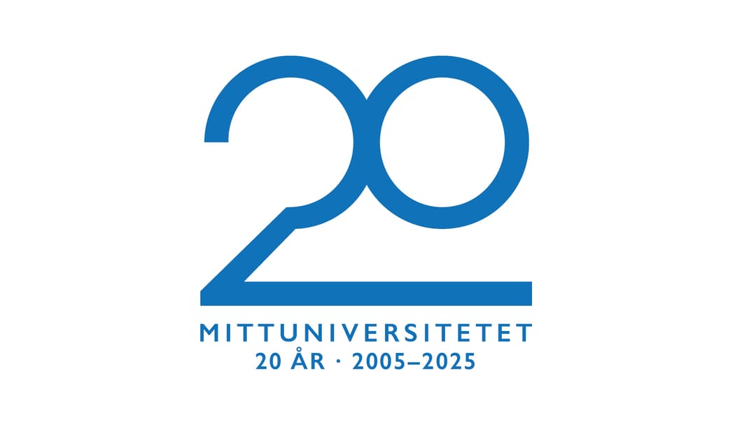 Jubileumslogotyp till Mittuniversitetets 20 års jubileum