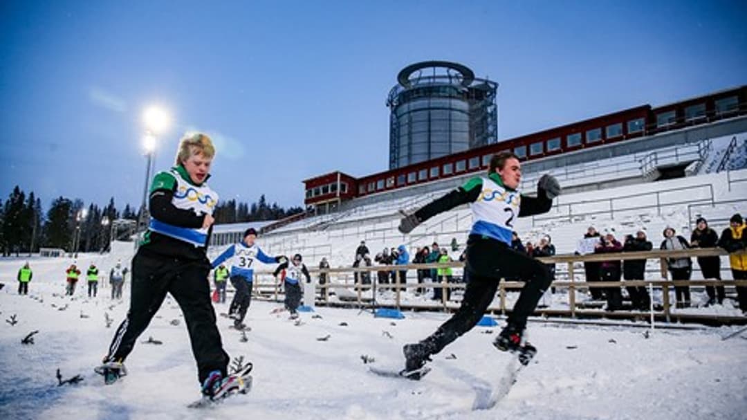 Competition picture from snowshoe running.