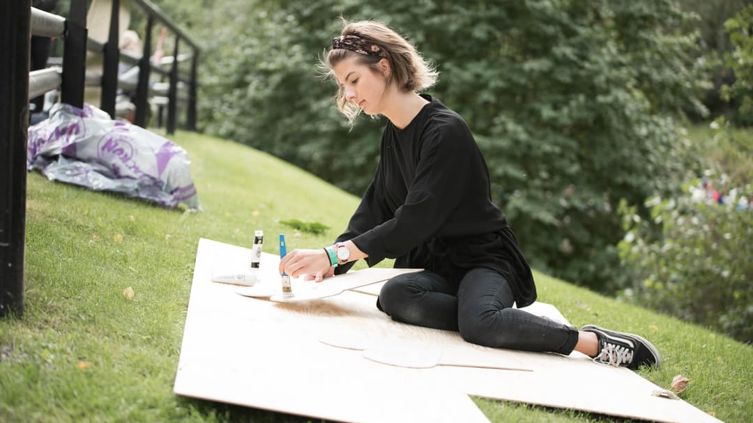 Studenterna på Industridesign, civilingenjör i teknisk design samt Grafisk design och kommunikation in action