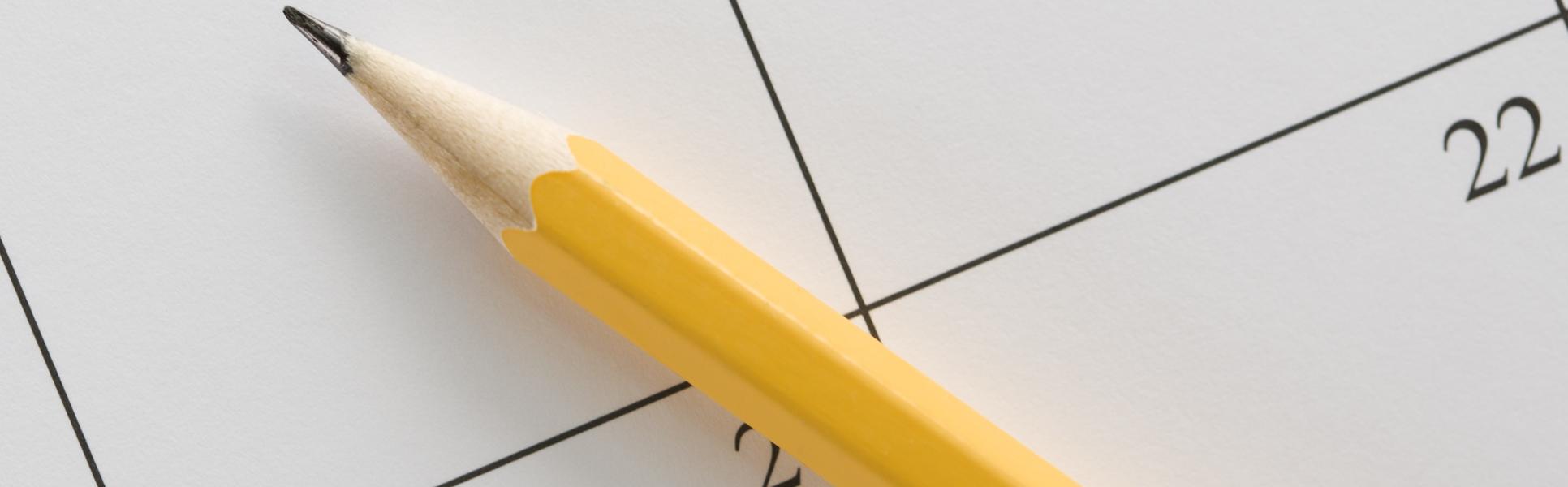 Planering, schema, kalender, penna