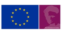 EU flagga och logotyp för Marie Skłodowska-Curie