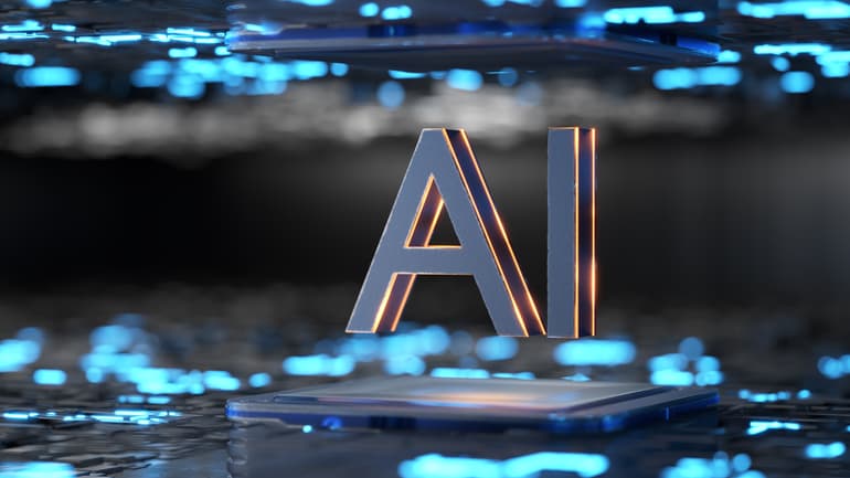 Technological inscription AI. Deep machine learning. AI artificial intelligence concept. The development of artificial intelligence. 3D rendering.. 