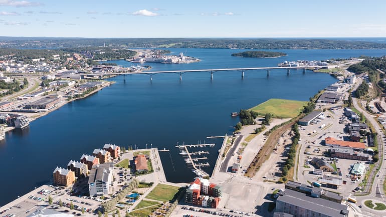 Drönarbild, Sundsvalls stad