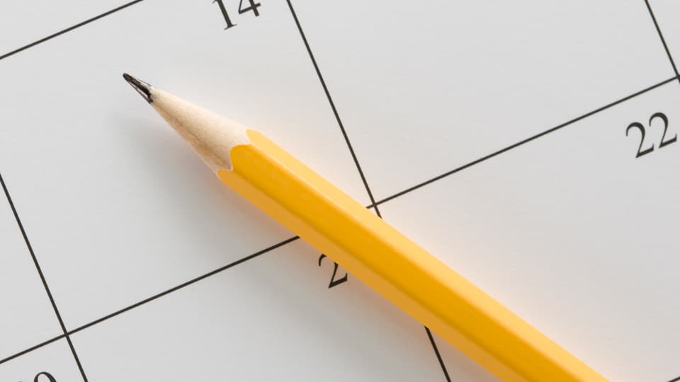 Planering, schema, kalender, penna