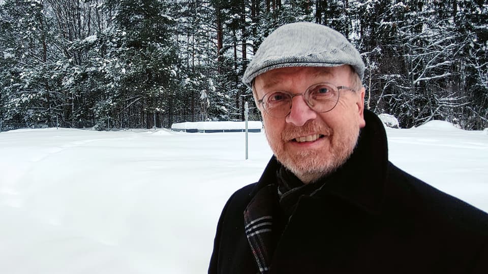 A man in the snow