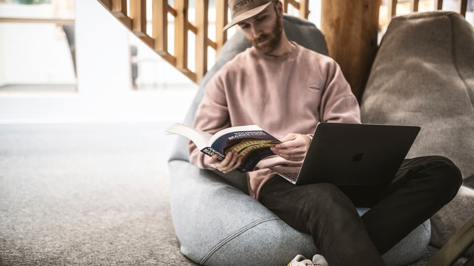 Students in a campus environment.