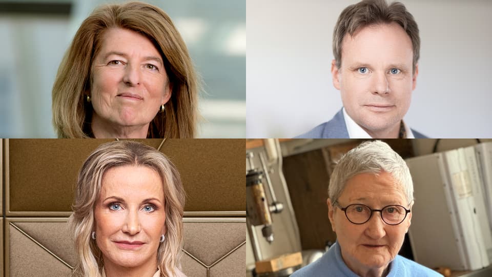 Collage of portraits of three women and one man