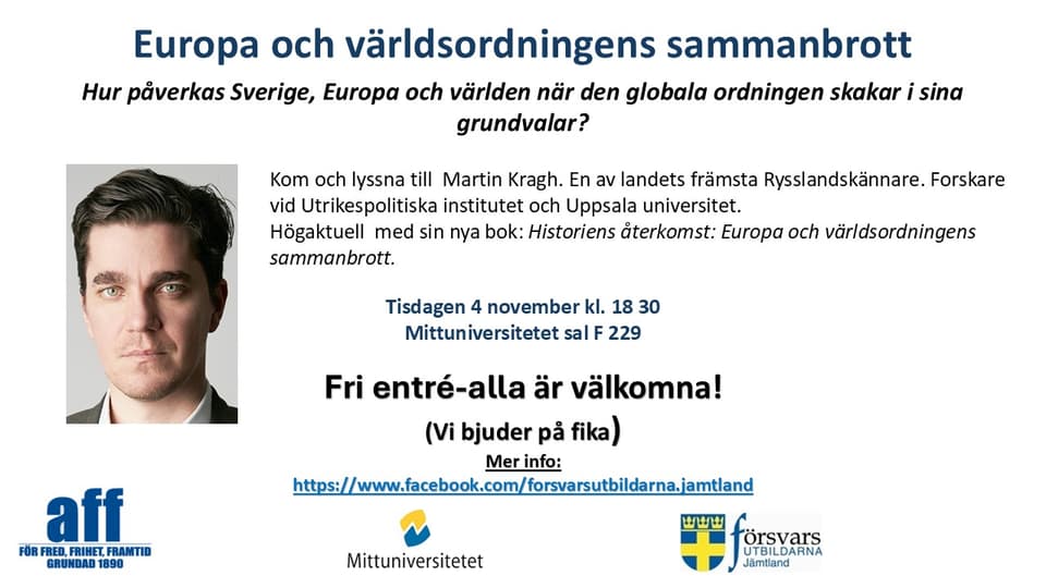 An ad with a man and a text about a seminar