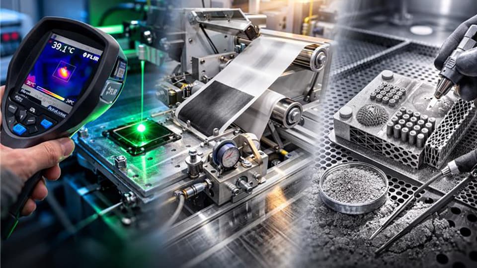 An illustration of different research within materials processes