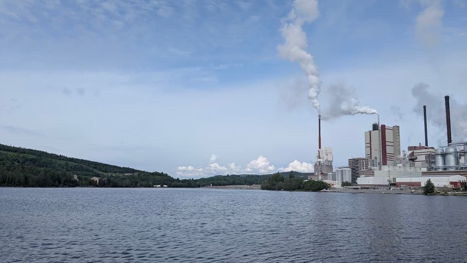 Factory next to water