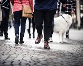Människor på en gata. Samhälle.