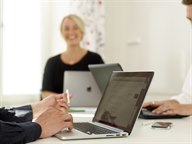 Studenter på kommunikations- och PR-programmet