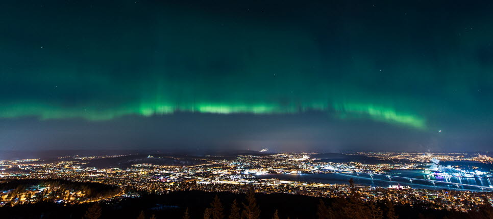 Northern lights over Sundsvall