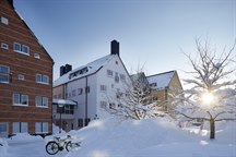 Exteriör Campus Sundsvall, vinterbild